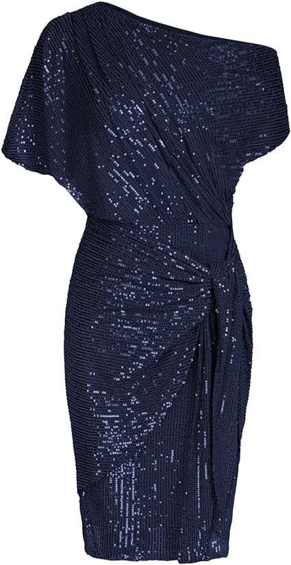 Avora Tie-Wrap Sequin Midi Dress