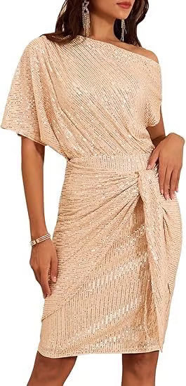 Avora Tie-Wrap Sequin Midi Dress
