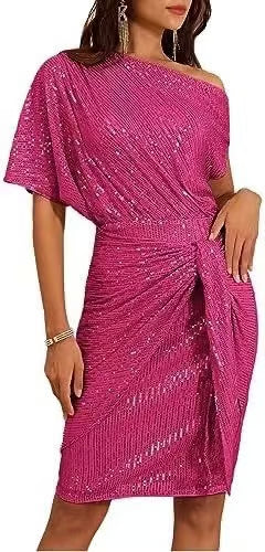 Avora Tie-Wrap Sequin Midi Dress
