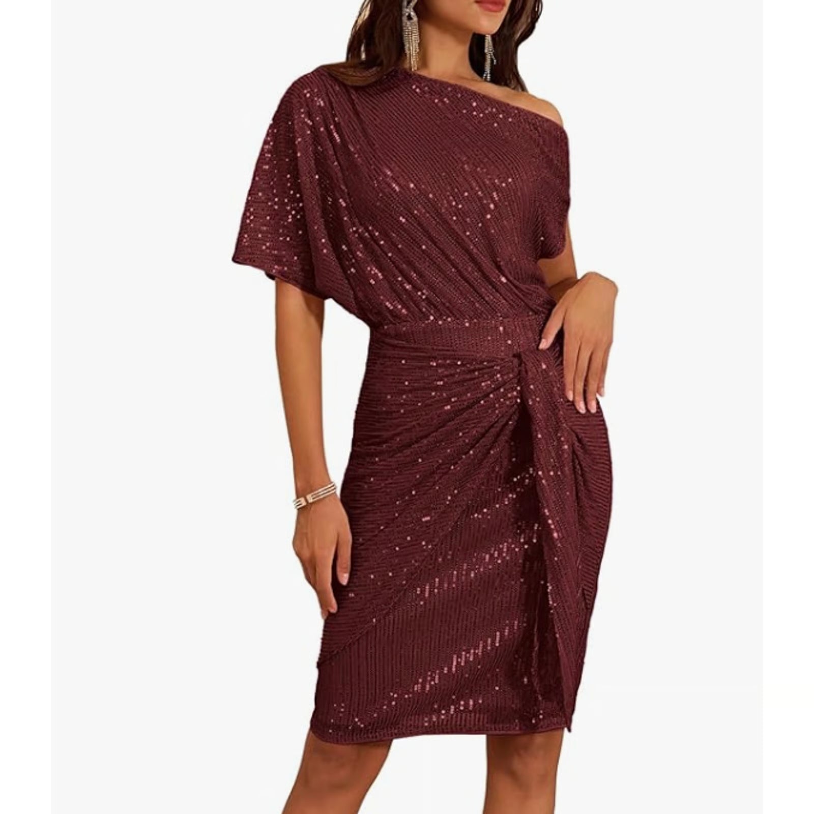 Avora Tie-Wrap Sequin Midi Dress